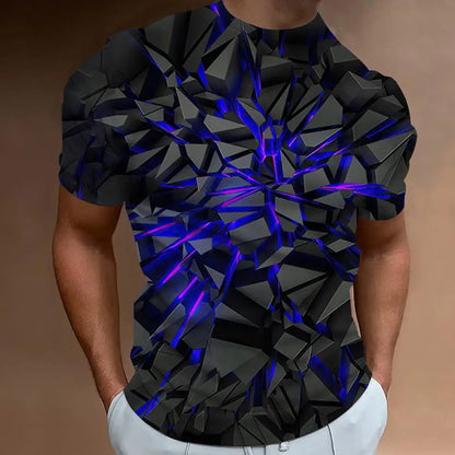 メンズ ファッション Tシャツ 3Dラインプリント 男性用 ストリート デザイナー 半袖 オーバーサイズ トップス Tシャツ 日常 カジュアル スポーツウェア