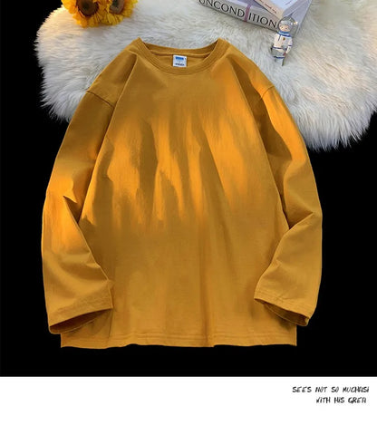 メンズ ブランクTシャツ ホワイト S-3XL オーバーサイズ 無地 ラージサイズ ファッション 長袖 トップス 男女兼用