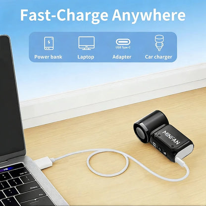 ポータブル扇風機 ミニ ハンディファン USB充電式 静音 3段階風量調節 夏 携帯 旅行 オフィス デスク