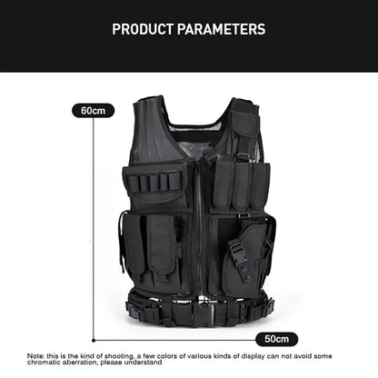 Adjustable Molle Tactical Vest Military Combat Body Armor Vests Security Hunting Army Outdoor CS Game Airsoft Training Jacket by PETAL & GLOW
