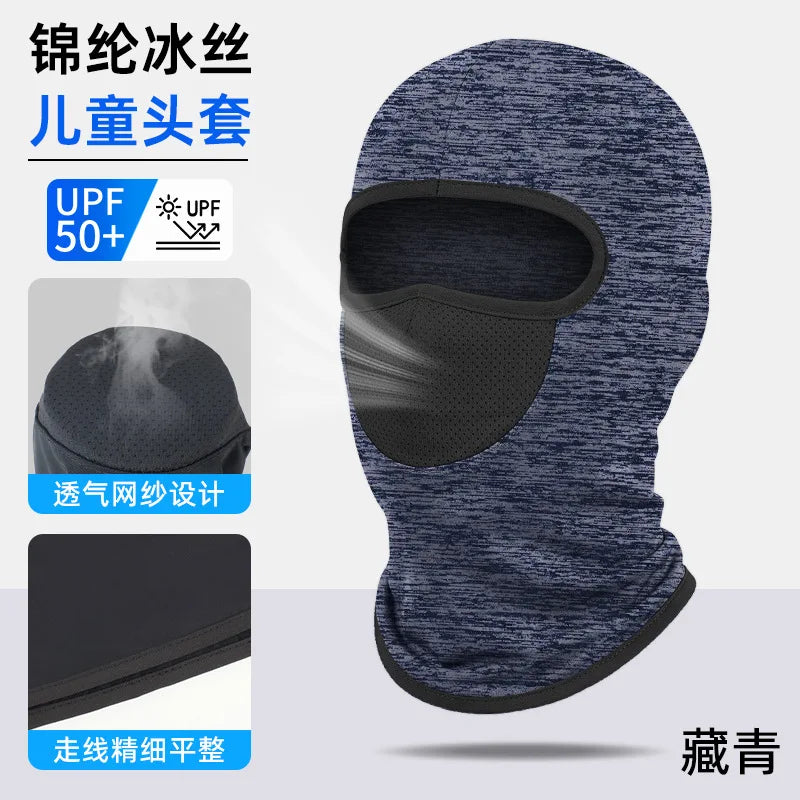 アウトドアサイクリングヘッドバンド 防風日焼け止めフェイスマスク フルフェイス メンズ バイク スポーツ ネックプロテクター アイスシルクネックカバー