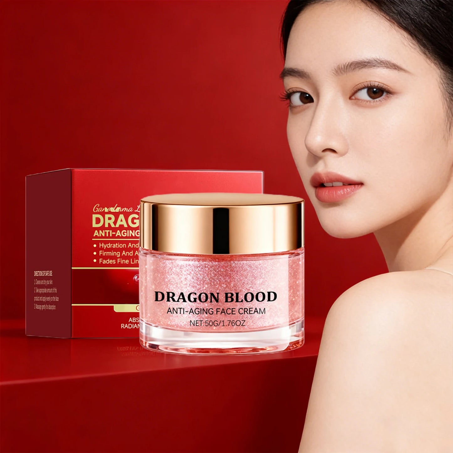 Dragon Blood Face Cream Anti Aging Fade Fine Lines Moisturizing Nourishing Skin Hydrating Improve Dry Skin Firming Face Care by PETAL & GLOW