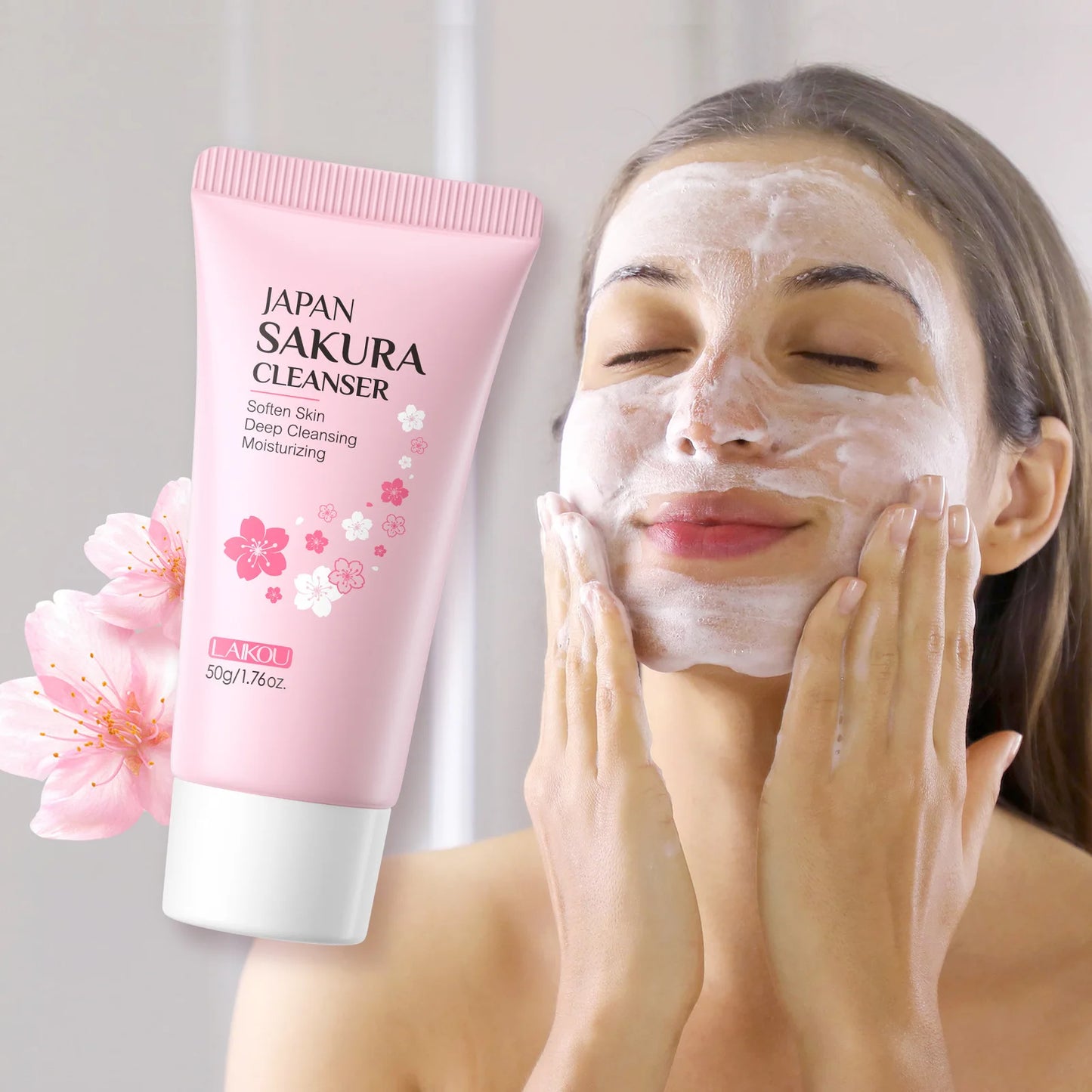 SAKURA スキンケアセット アイ＆フェイスケア（アイクリーム、洗顔料、フェイシャルオイル、リップマスク、ピールオフマスク）保湿 全肌質対応