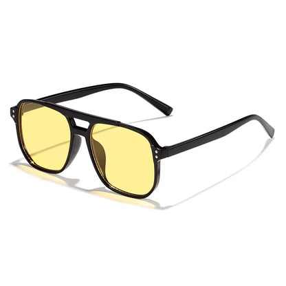 ヴィンテージ ビッグサングラス メンズ レディース スクエアシェイプ ブランドデザイナー 男女兼用 UV400 サングラス ブラックレンズ 男性 女性