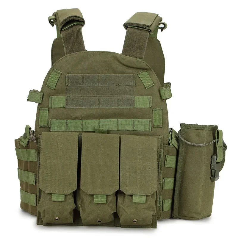 6094 Military Tactical Vest Body Armor Combat 1Army CS Gear Hunting Plate Carrier Airsoft Accessories Wargame Pouch Molle Vest by PETAL & GLOW