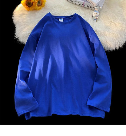 メンズ ブランクTシャツ ホワイト S-3XL オーバーサイズ 無地 ラージサイズ ファッション 長袖 トップス 男女兼用