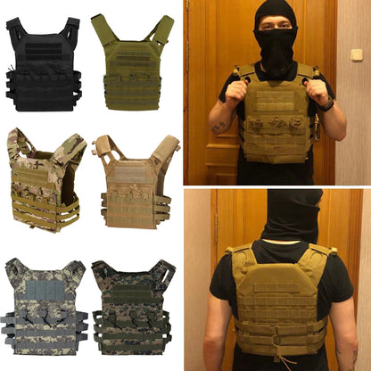 Tactical Hunting Tactical Vest Waterproof Outdoor Body Armor Lightweight JPC Molle Plate Carrier Vest for CS Game Jungle Gear by PETAL & GLOW