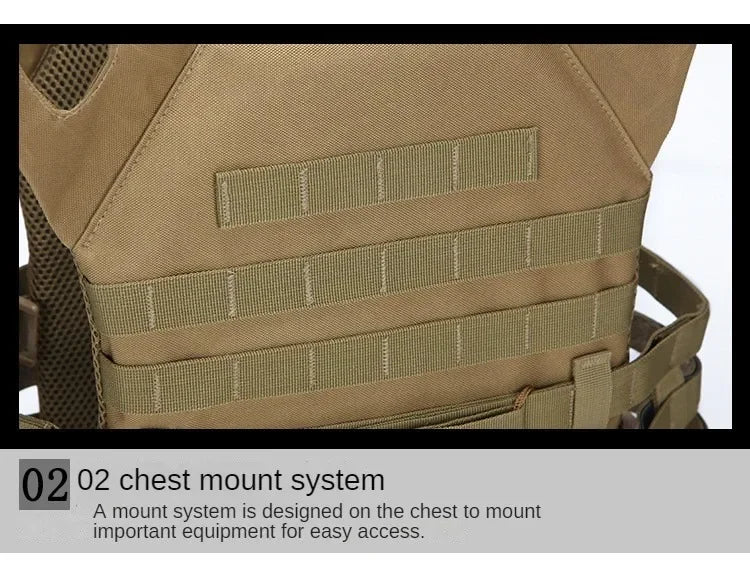 Nylon Tactical Vest Body Armor Hunting Carrier Airsoft Accessories Combat MOLLE Camo Vests by PETAL & GLOW