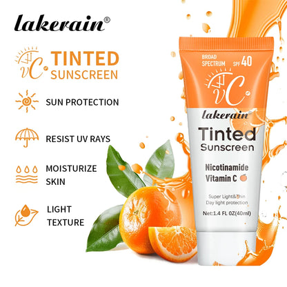SPF40 色付き保湿VC日焼け止め スキンプロテクション リフレッシングメイクアップ サンスクリーンクリーム UVアンチエイジングレジスタンス 日焼け止め