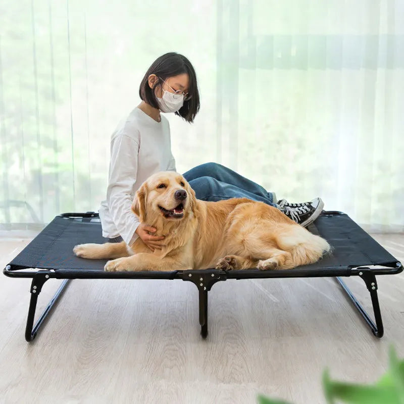 犬用ベッド 大型犬用通気性ドッグベッド キャンプ用スリーピングマット 犬小屋 防湿性 噛みつき防止 折りたたみ式犬小屋
