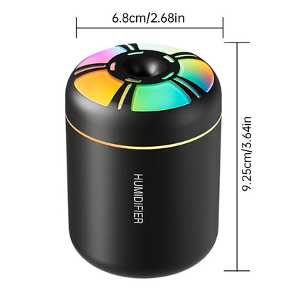 180MLミニ加湿器 USB電動アロマディフューザー エッセンシャルオイル精油加湿器 アロマテラピーミストメーカー 車用家庭用寝室用LEDライト付き