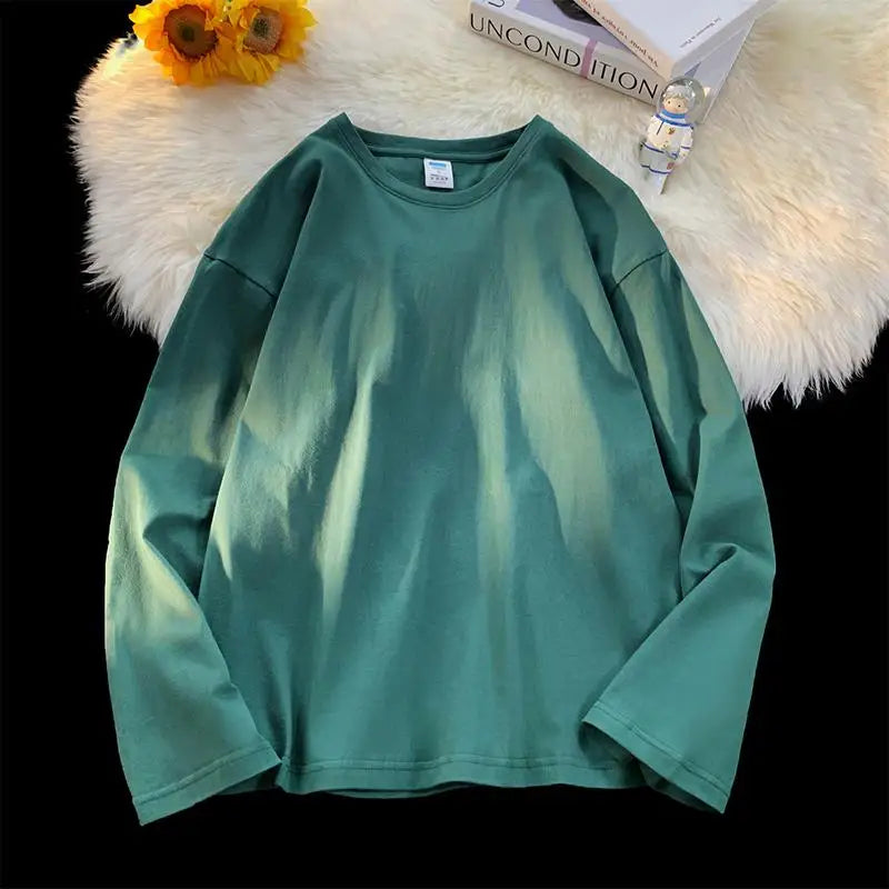 メンズ ブランクTシャツ ホワイト S-3XL オーバーサイズ 無地 ラージサイズ ファッション 長袖 トップス 男女兼用