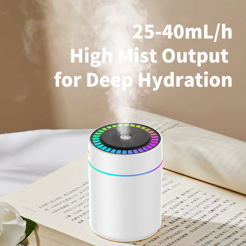 180MLミニ加湿器 USB電動アロマディフューザー エッセンシャルオイル精油加湿器 アロマテラピーミストメーカー 車用家庭用寝室用LEDライト付き