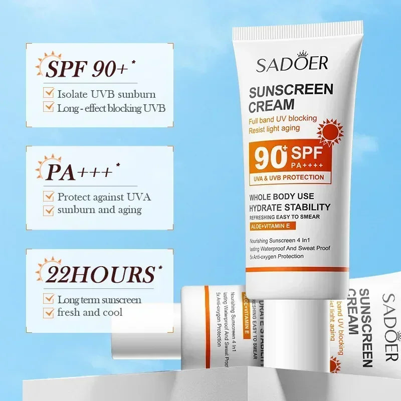 SPF90+ 日焼け止め、UVカット、美白日焼け止め、保湿、美白、顔と体用日焼け止め、スキンケア、アンチエイジング