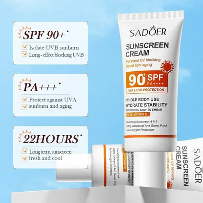 SPF90+ 日焼け止め、UVカット、美白日焼け止め、保湿、美白、顔と体用日焼け止め、スキンケア、アンチエイジング
