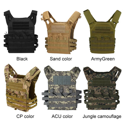 Tactical Hunting Tactical Vest Waterproof Outdoor Body Armor Lightweight JPC Molle Plate Carrier Vest for CS Game Jungle Gear by PETAL & GLOW