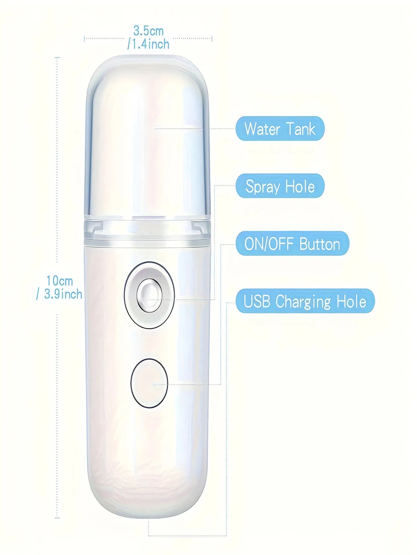 USB充電式携帯ミスト美顔器 加湿器 フェイススチーマー 保湿美容器具 フェイススキンケアツール