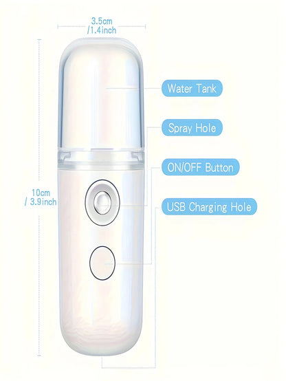 USB充電式携帯ミスト美顔器 加湿器 フェイススチーマー 保湿美容器具 フェイススキンケアツール