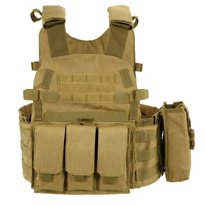 6094 Military Tactical Vest Body Armor Combat 1Army CS Gear Hunting Plate Carrier Airsoft Accessories Wargame Pouch Molle Vest by PETAL & GLOW