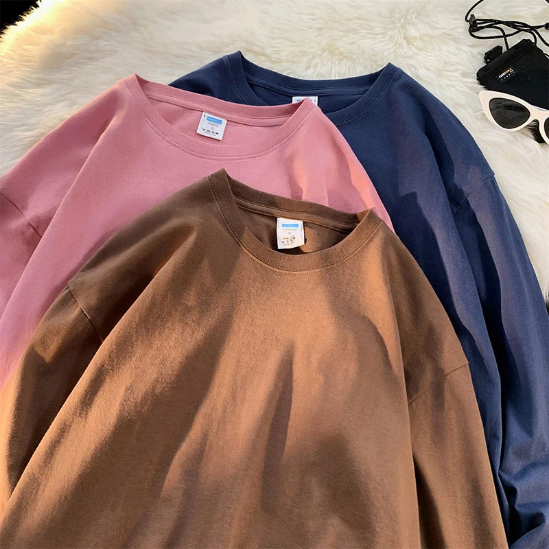 メンズ ブランクTシャツ ホワイト S-3XL オーバーサイズ 無地 ラージサイズ ファッション 長袖 トップス 男女兼用