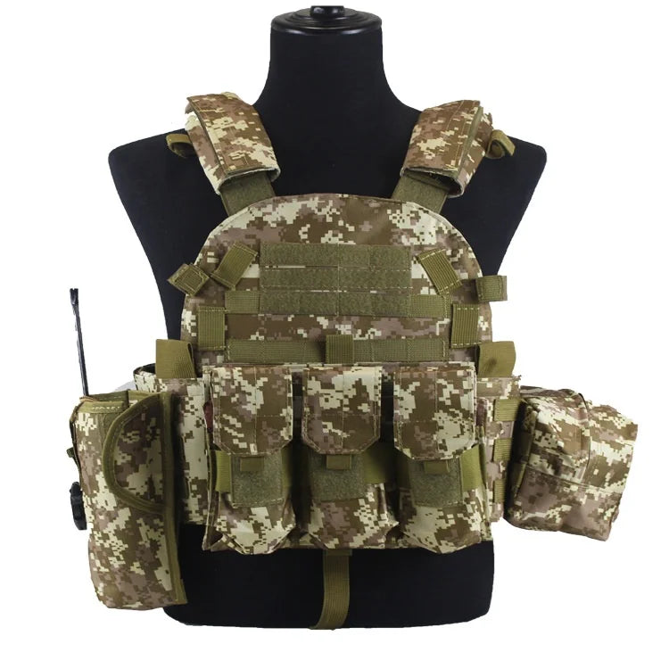 Adult Military Tactical Vest Body Armor Protection Plate Carrier Airsoft Accessories Outdoor Hunting Combat Equipment MOLLE Vest by PETAL & GLOW