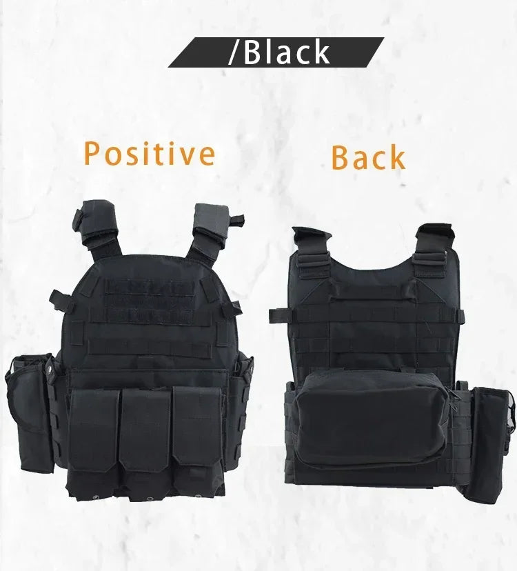 6094 Military Tactical Vest Body Armor Combat 1Army CS Gear Hunting Plate Carrier Airsoft Accessories Wargame Pouch Molle Vest by PETAL & GLOW