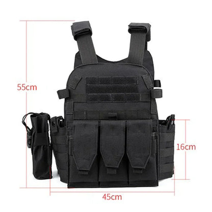 Nylon Tactical Vest Body Armor Hunting Carrier Airsoft Accessories Men Combat Camo Military Army Vest Outdoor CS Hunting by PETAL & GLOW