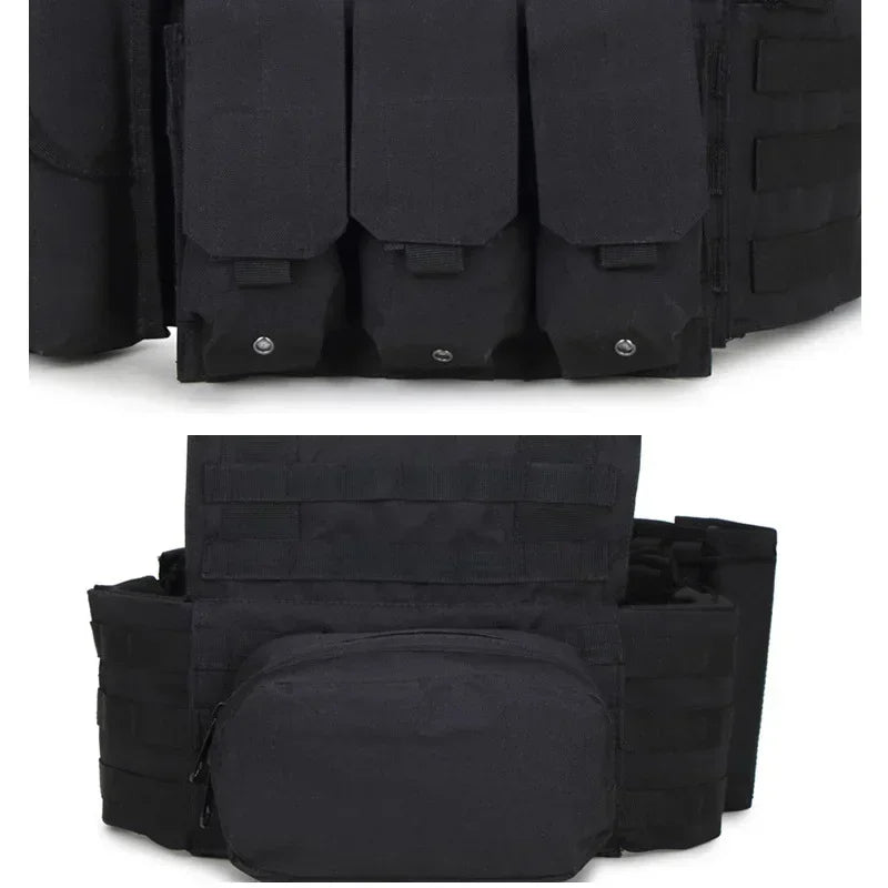 6094 Military Tactical Vest Body Armor Combat 1Army CS Gear Hunting Plate Carrier Airsoft Accessories Wargame Pouch Molle Vest by PETAL & GLOW