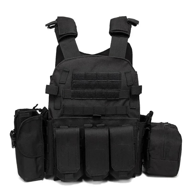 6094 Military Tactical Vest Body Armor Combat 1Army CS Gear Hunting Plate Carrier Airsoft Accessories Wargame Pouch Molle Vest by PETAL & GLOW