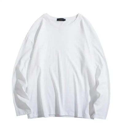 メンズ ブランクTシャツ ホワイト S-3XL オーバーサイズ 無地 ラージサイズ ファッション 長袖 トップス 男女兼用