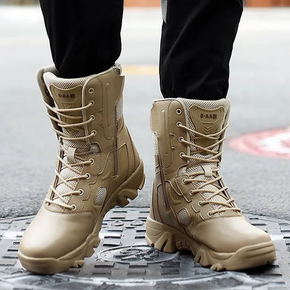 Men Male Masculine Botas Tacticas Hombre Militar Masculine SneakerMotorcycle Ankle Combat Boots Black Botas Militares Hombre by PETAL & GLOW
