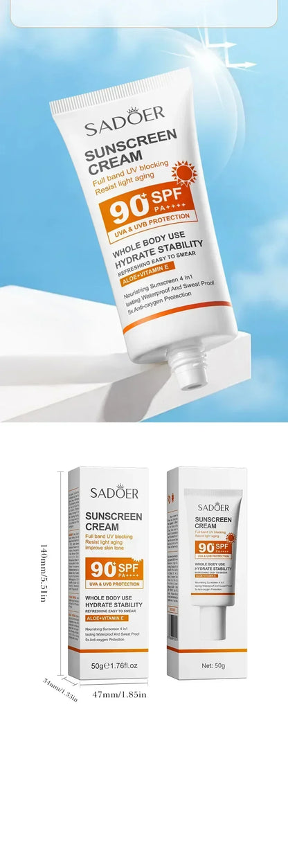 SPF90+ 日焼け止め、UVカット、美白日焼け止め、保湿、美白、顔と体用日焼け止め、スキンケア、アンチエイジング