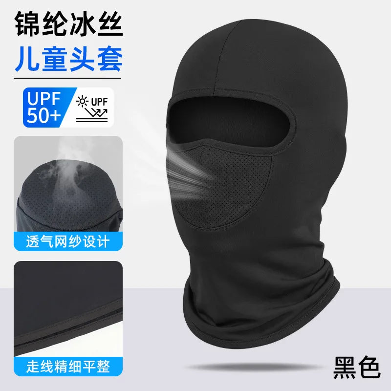 アウトドアサイクリングヘッドバンド 防風日焼け止めフェイスマスク フルフェイス メンズ バイク スポーツ ネックプロテクター アイスシルクネックカバー