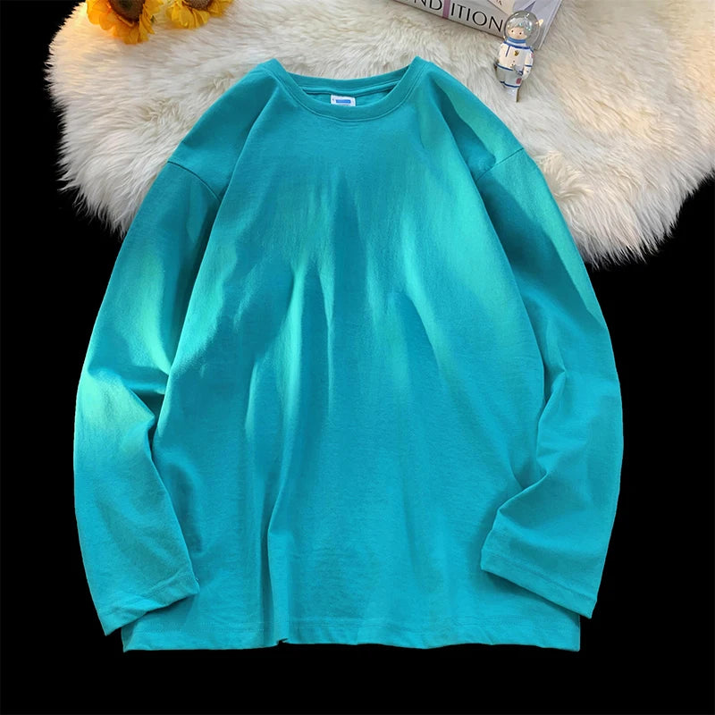 メンズ ブランクTシャツ ホワイト S-3XL オーバーサイズ 無地 ラージサイズ ファッション 長袖 トップス 男女兼用