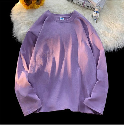 メンズ ブランクTシャツ ホワイト S-3XL オーバーサイズ 無地 ラージサイズ ファッション 長袖 トップス 男女兼用