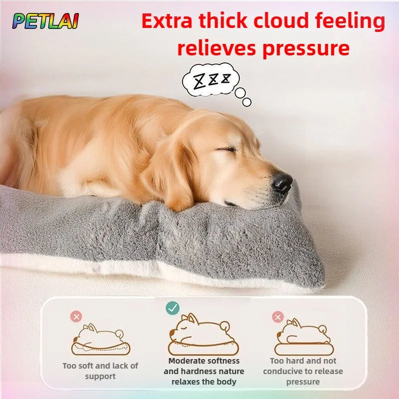 大型犬用ベッドマット 両面 冬用ゴールデンレトリバー向け暖か睡眠パッド
