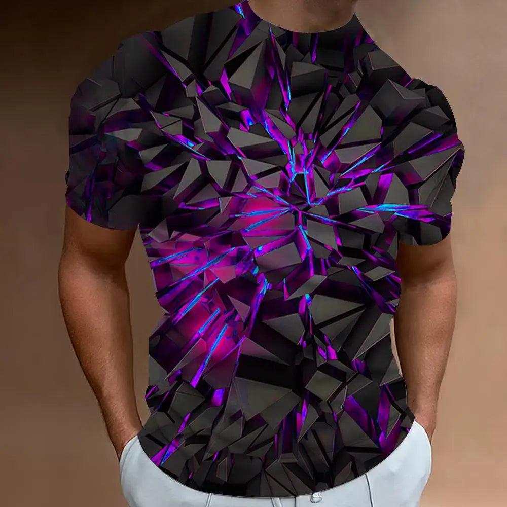 メンズ ファッション Tシャツ 3Dラインプリント 男性用 ストリート デザイナー 半袖 オーバーサイズ トップス Tシャツ 日常 カジュアル スポーツウェア
