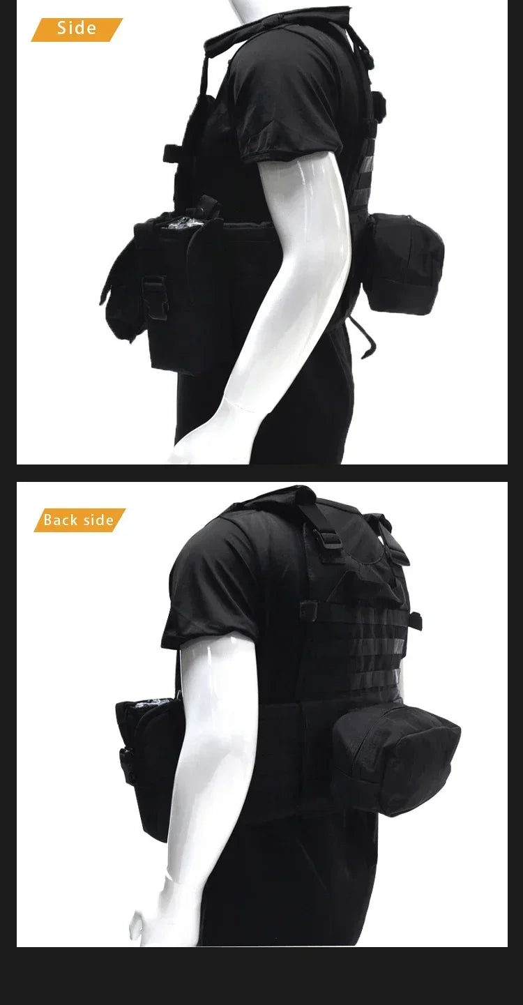 6094 Military Tactical Vest Body Armor Combat Army CS Gear Hunting Plate Carrier Airsoft Accessories Wargame Pouch Molle Vest by PETAL & GLOW