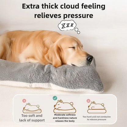 大型犬用ベッドマット 両面 冬用ゴールデンレトリバー向け暖か睡眠パッド