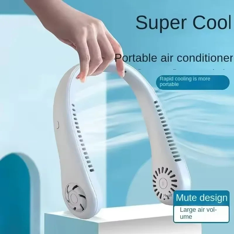 首掛け扇風機 ポータブル USB充電 ミニ ネック掛け扇風機 羽なし 送風機 屋外 静音 多機能 スポーツファン