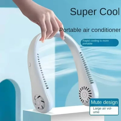 首掛け扇風機 ポータブル USB充電 ミニ ネック掛け扇風機 羽なし 送風機 屋外 静音 多機能 スポーツファン