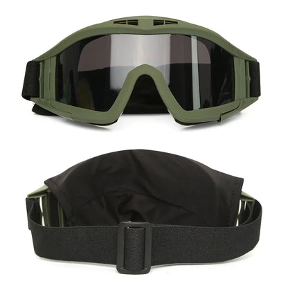 New Airsoft Tactical Goggles 3 Lens Windproof Dustproof Shooting Motocross Motorcycle Mountaineering Glasses CS Safe Protection by PETAL & GLOW