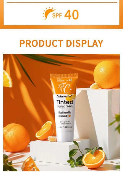 SPF40 色付き保湿VC日焼け止め スキンプロテクション リフレッシングメイクアップ サンスクリーンクリーム UVアンチエイジングレジスタンス 日焼け止め
