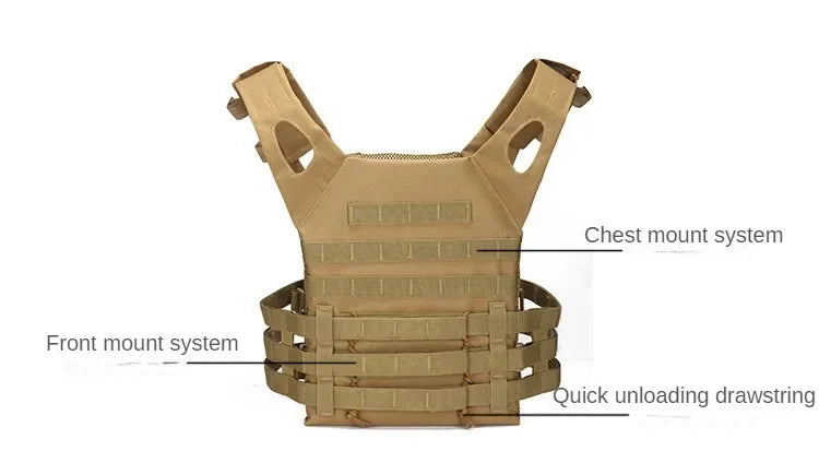 Nylon Tactical Vest Body Armor Hunting Carrier Airsoft Accessories Combat MOLLE Camo Vests by PETAL & GLOW