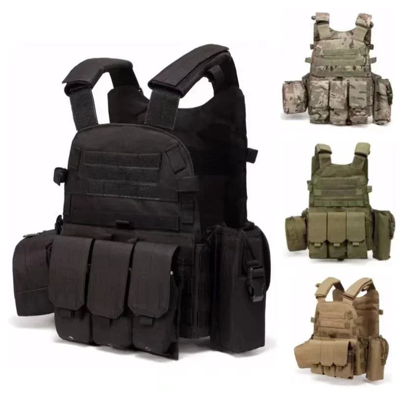 6094 Military Tactical Vest Body Armor Combat 1Army CS Gear Hunting Plate Carrier Airsoft Accessories Wargame Pouch Molle Vest by PETAL & GLOW