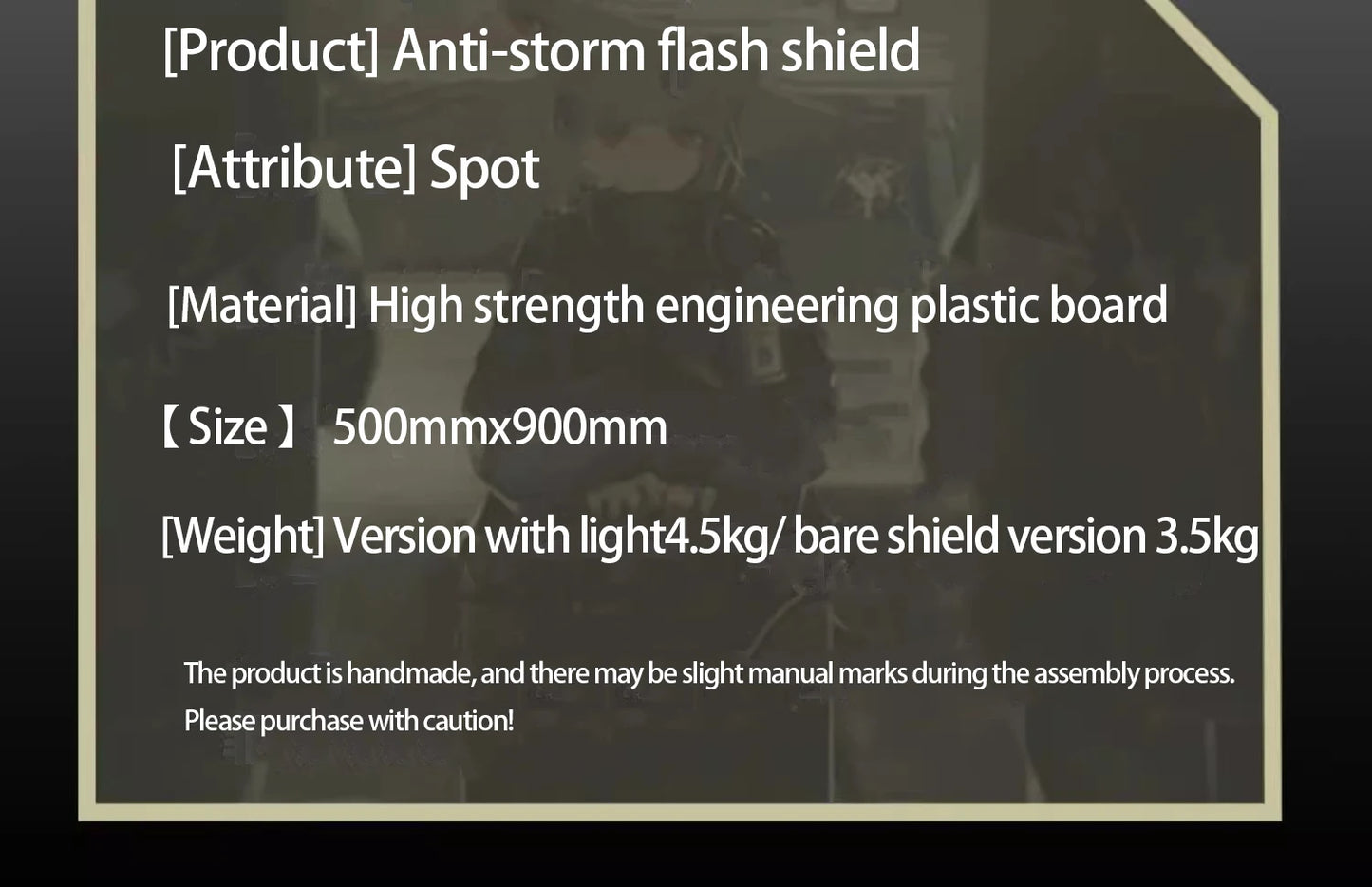 High-strength ABS Impact-resistant Flash Shield Live CS Riot Shield Cos Shield Prop Equipment Can Be Customized by PETAL & GLOW