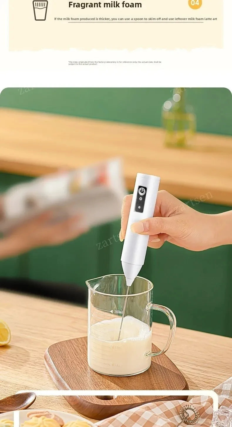 ワイヤレスミルク泡立て器 電動タイプC ハンドヘルドブレンダー ステンレス製ミニコーヒーメーカー 泡立て器ミキサー コーヒーカプチーノクリーム用