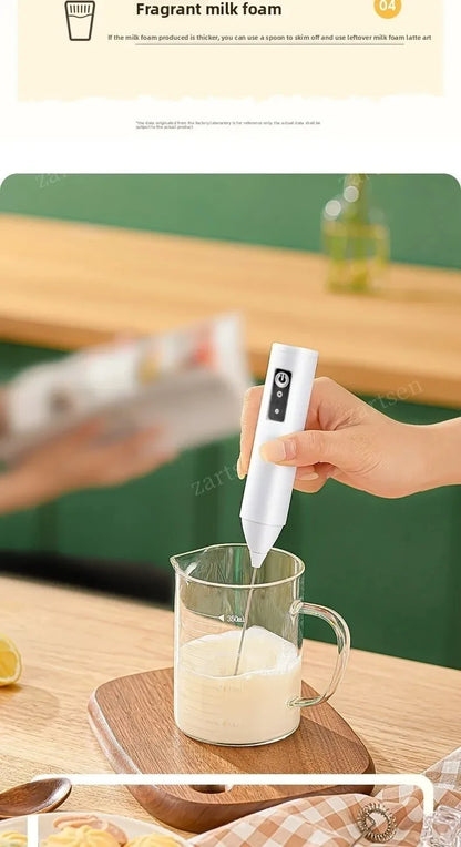 ワイヤレスミルク泡立て器 電動タイプC ハンドヘルドブレンダー ステンレス製ミニコーヒーメーカー 泡立て器ミキサー コーヒーカプチーノクリーム用