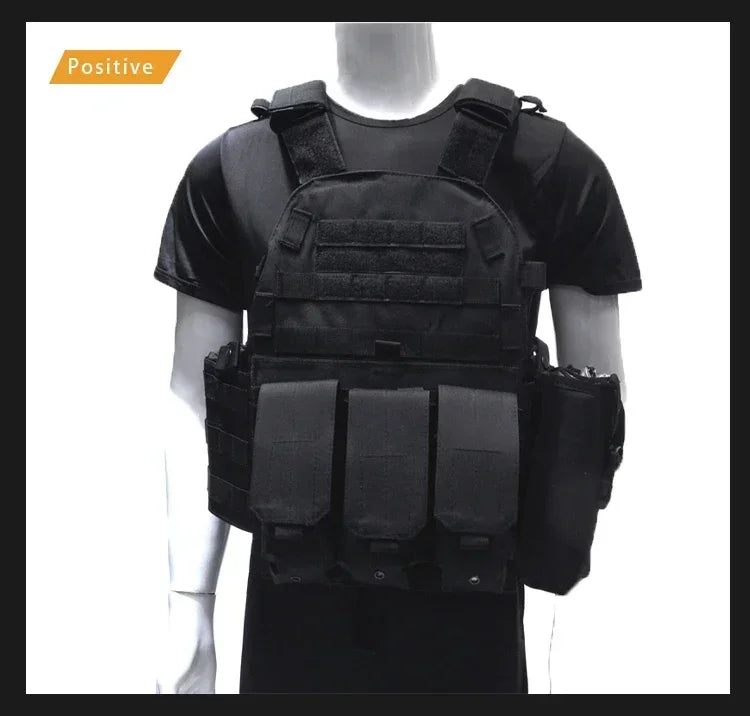 6094 Military Tactical Vest Body Armor Combat 1Army CS Gear Hunting Plate Carrier Airsoft Accessories Wargame Pouch Molle Vest by PETAL & GLOW