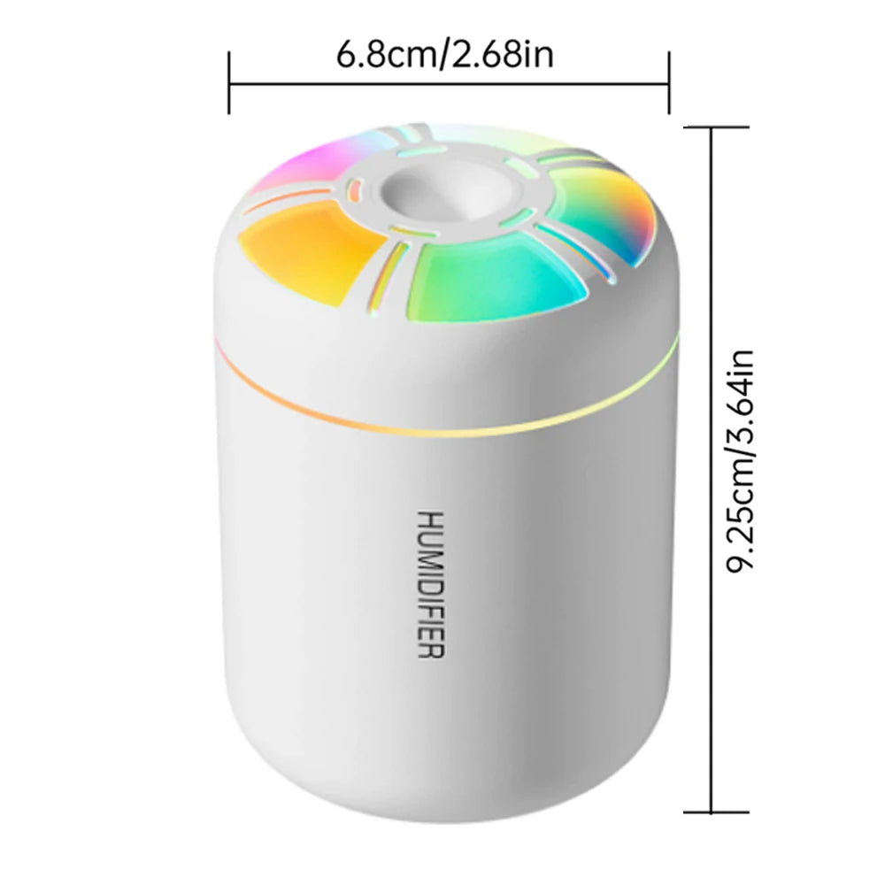180MLミニ加湿器 USB電動アロマディフューザー エッセンシャルオイル精油加湿器 アロマテラピーミストメーカー 車用家庭用寝室用LEDライト付き